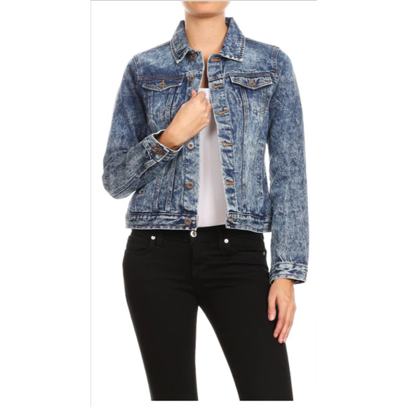 Forever 21 Premium Denim Classic Jean Jacket Los Angeles M 6-8 - Picture 1 of 6
